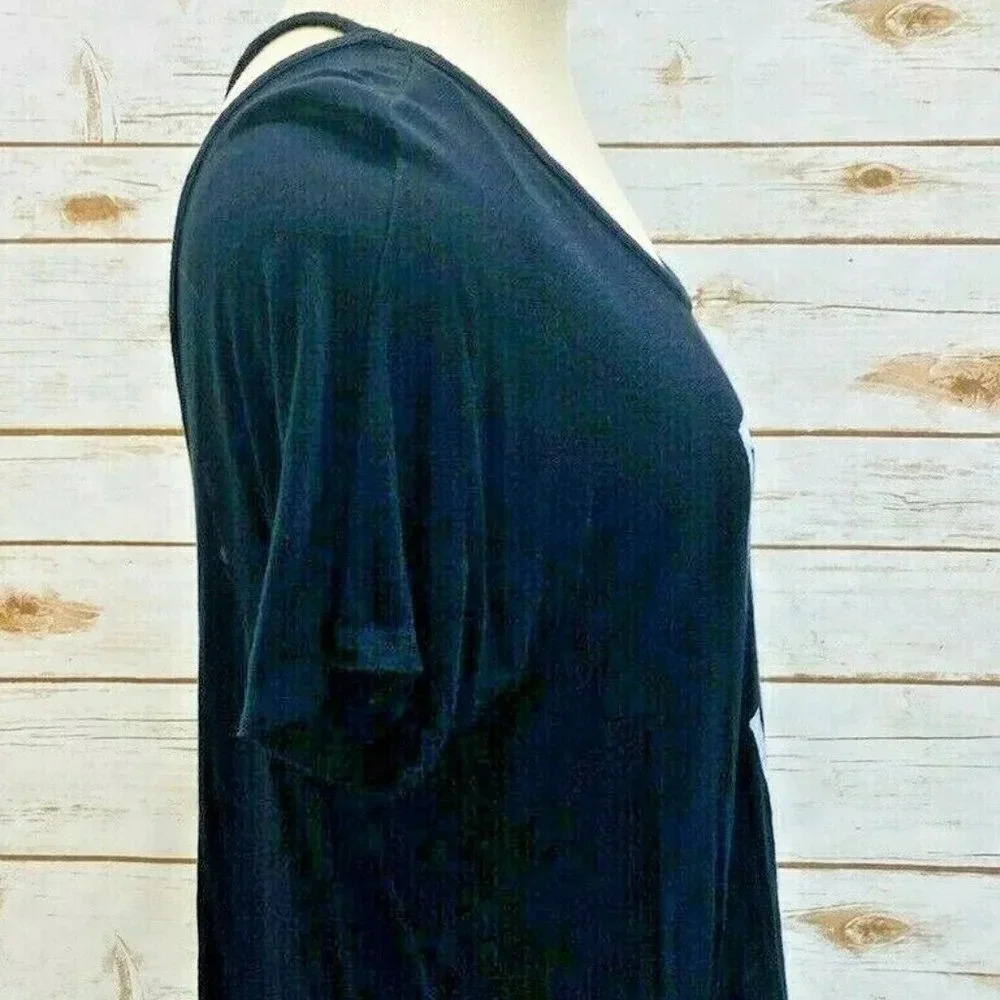 BETHANY MOTA Women Short Sleep Pull Over Scoop Neck "FRIDAY" Black Top Sz Medium - Picture 5 of 11
